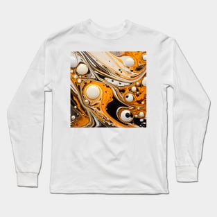 Golden Swirls Abstract Elegance Long Sleeve T-Shirt